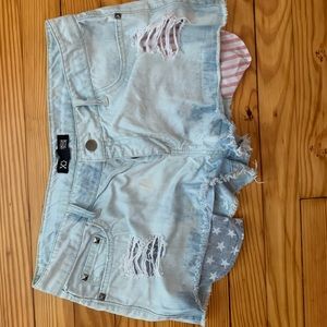 F21 studded American flag shorts